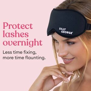 SILLY GEORGE Black Sleep Mask, protects lashes